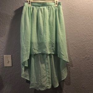 Charlotte Russe High low teal chiffon skirt